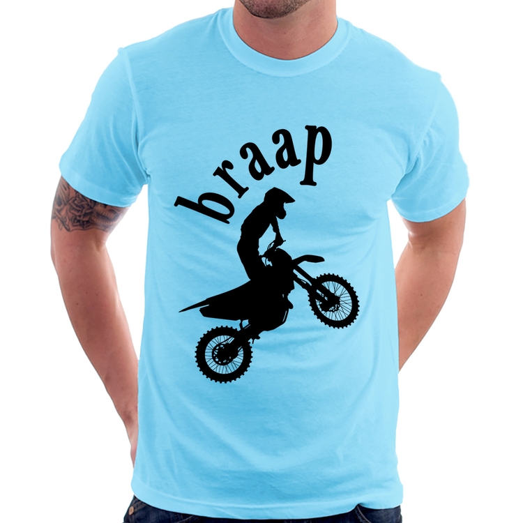 Camiseta Motocross Braap - Azul Bebê
