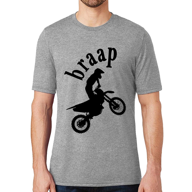 Camiseta Motocross Braap - Cinza