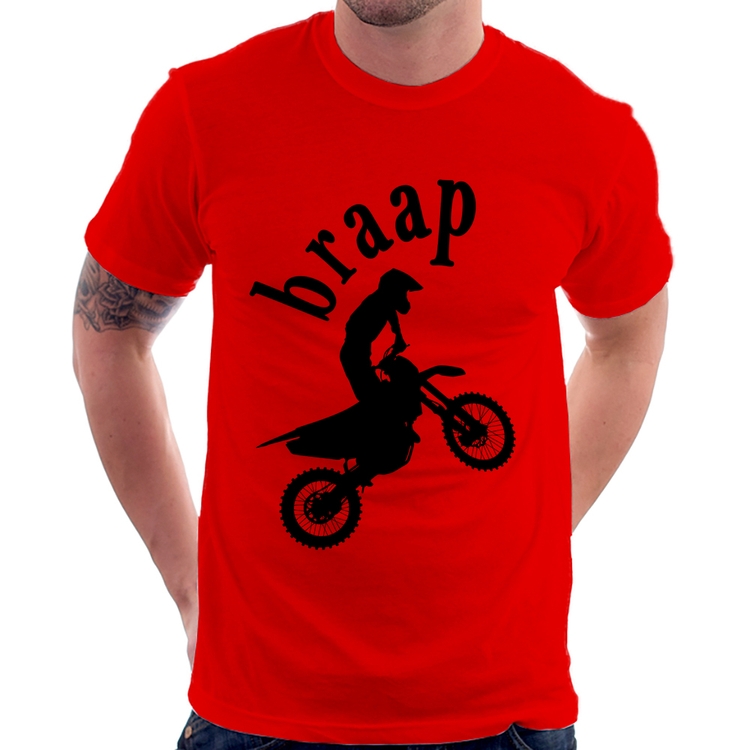 Camiseta Motocross Braap - Vermelha