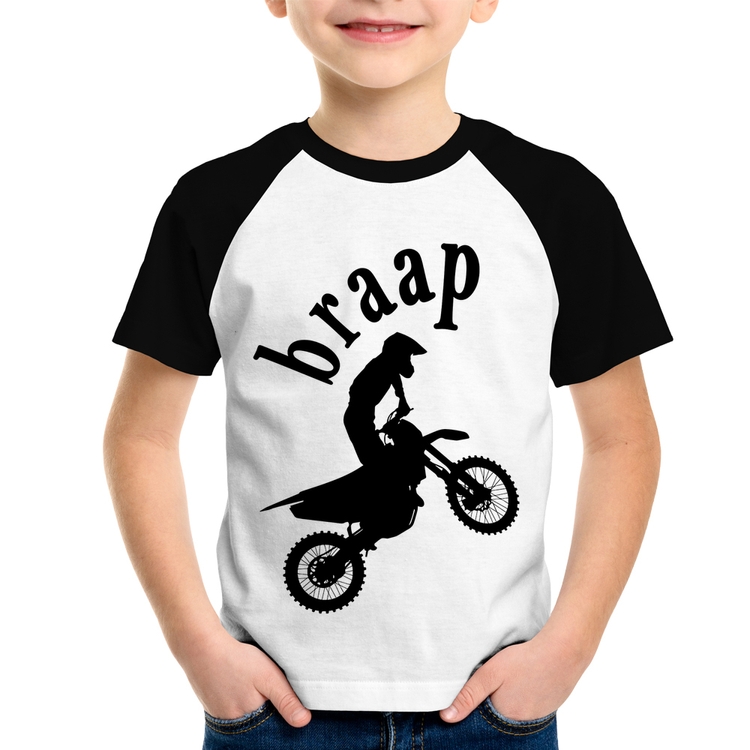 Camiseta Raglan Infantil Motocross Braap