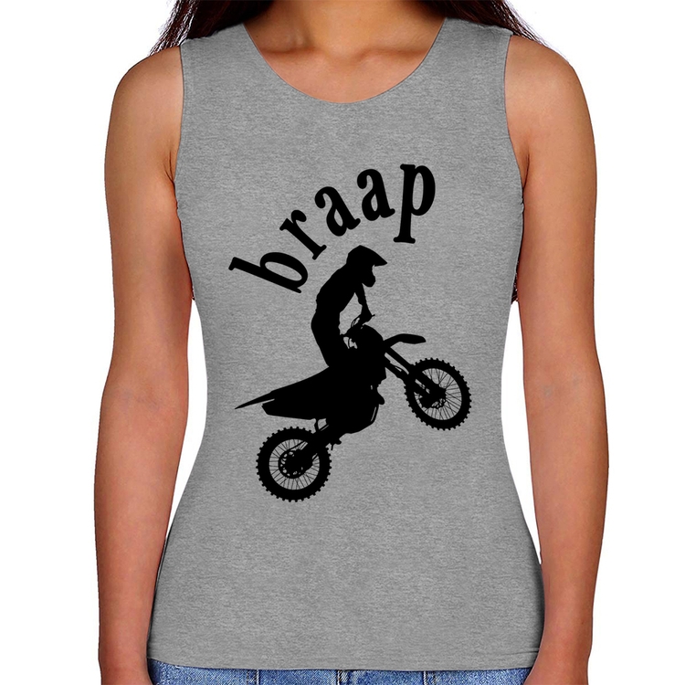 Regata Feminina Motocross Braap - Cinza