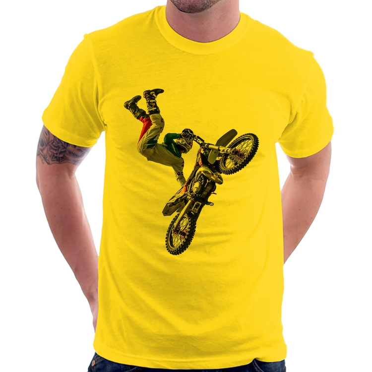 Camiseta Motocross Freestyle Trick - Amarela