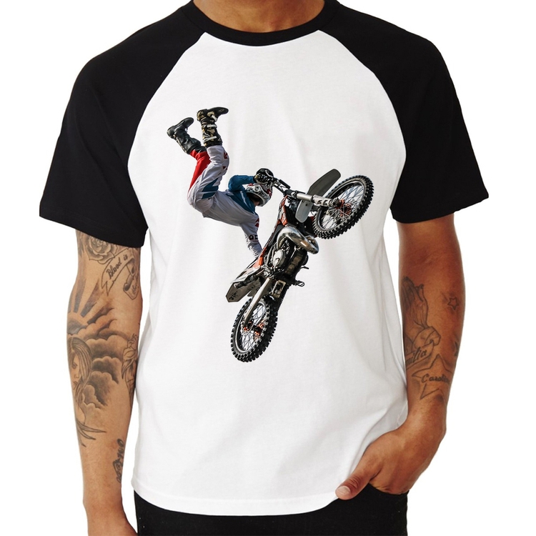 Camiseta Raglan Motocross Freestyle Trick