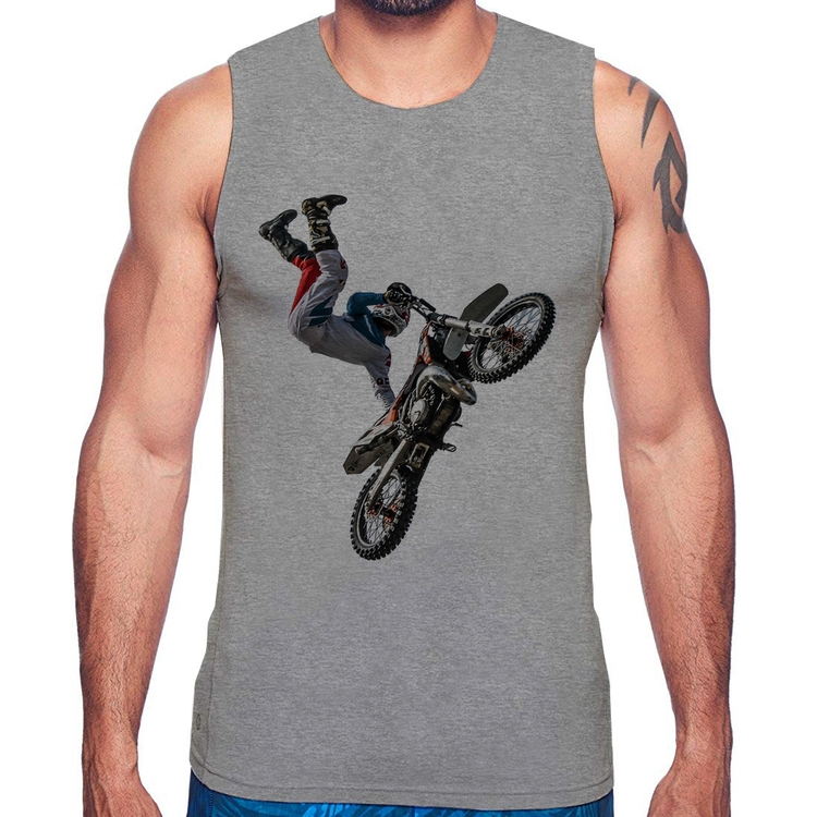 Regata Motocross Freestyle Trick - Cinza