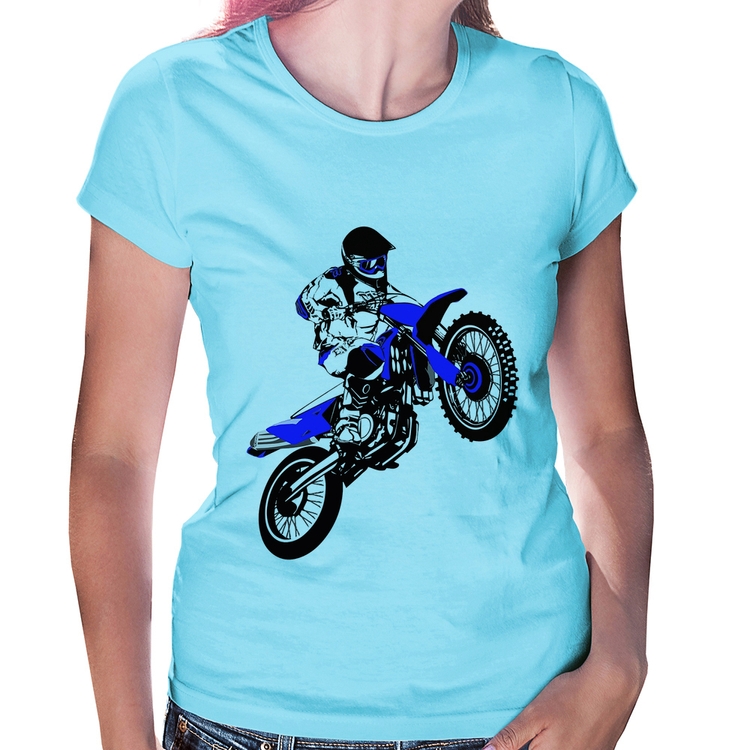 Baby Look Motocross Jump Azul - Azul Bebê