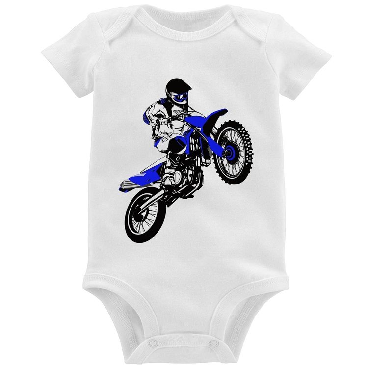 Body Bebê Motocross Jump Azul