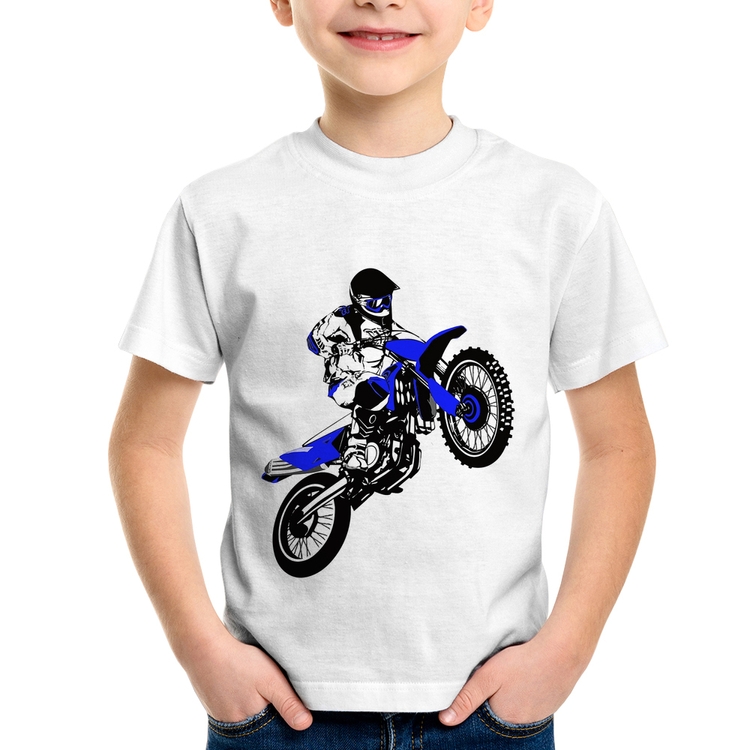 Camiseta Infantil Motocross Jump Azul