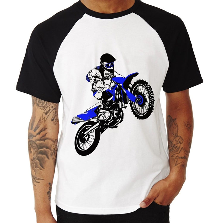 Camiseta Raglan Motocross Jump Azul