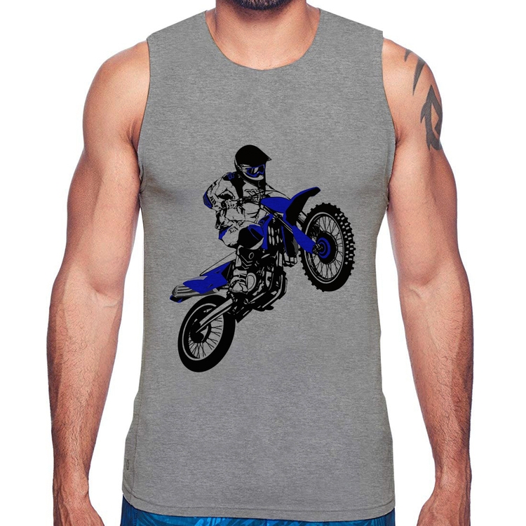 Regata Motocross Jump Azul - Cinza