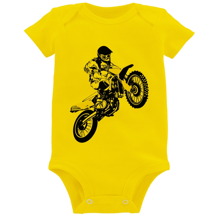 Body Bebê Motocross Jump - Amarelo
