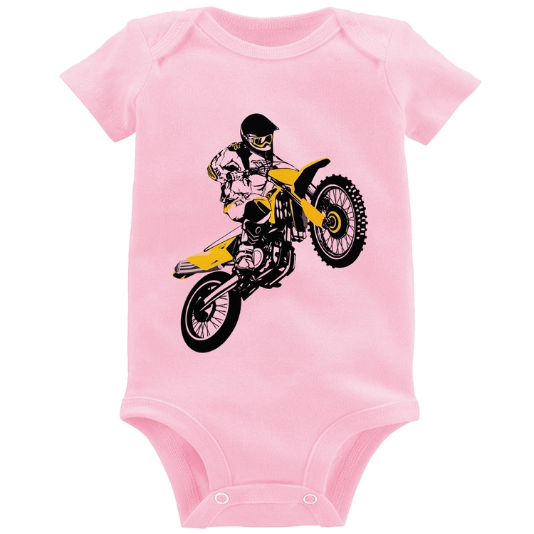 Body Bebê Motocross Jump - Rosa Bebê