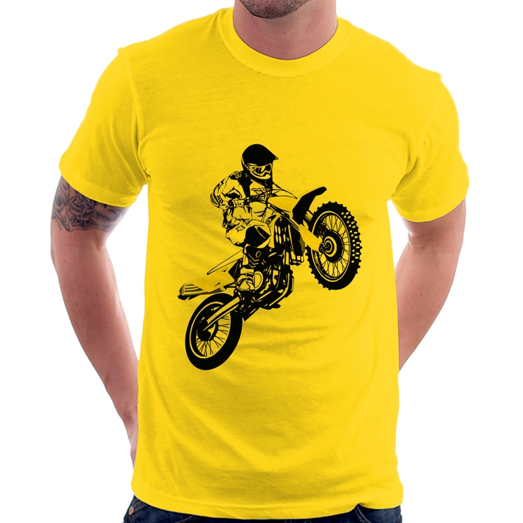 Camiseta Motocross Jump - Amarela