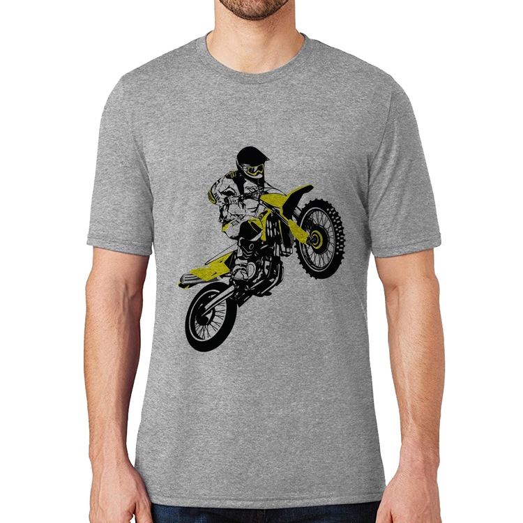 Camiseta Motocross Jump - Cinza