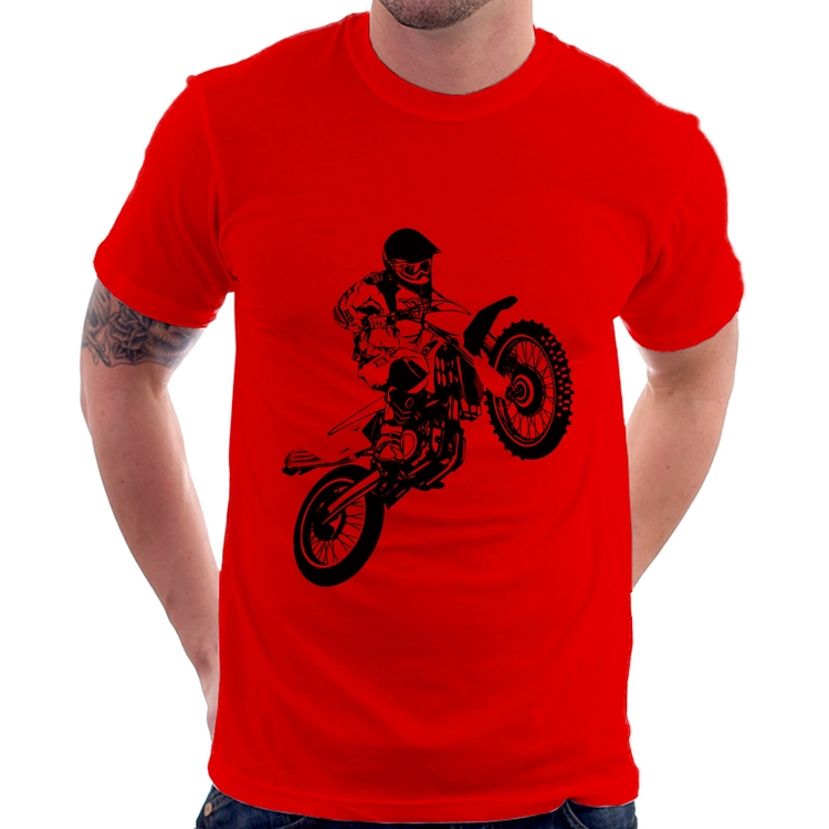 Camiseta Motocross Jump - Vermelha