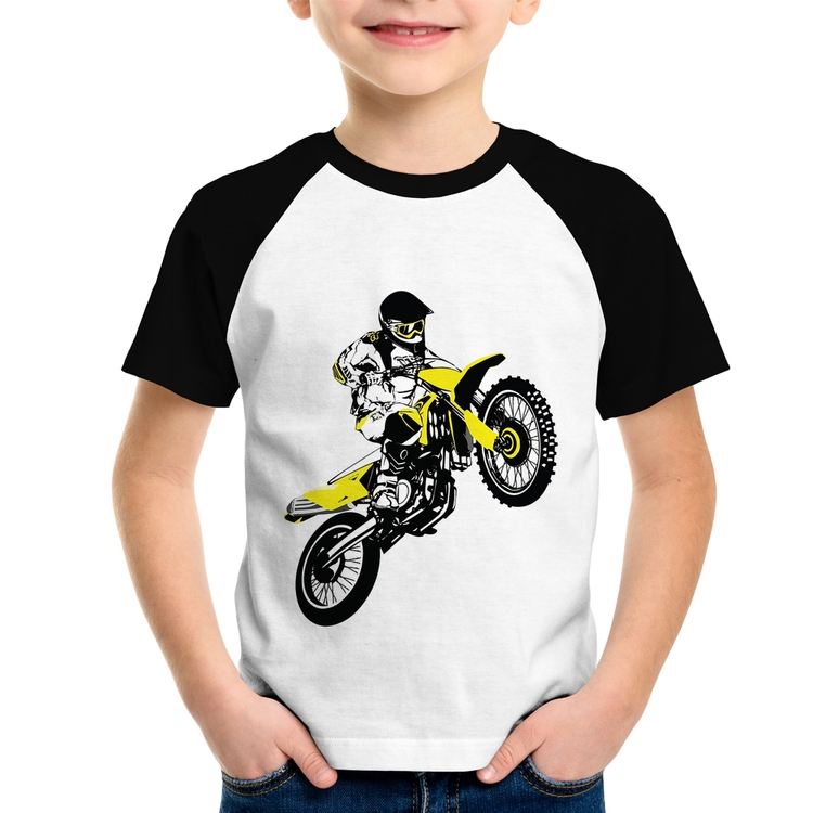 Camiseta Raglan Infantil Motocross Jump