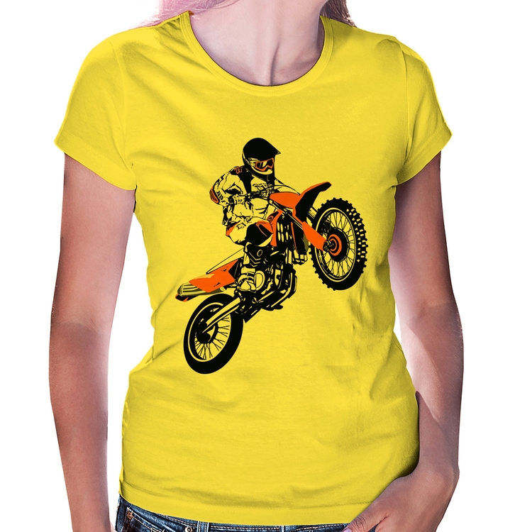 Baby Look Motocross Jump Laranja - Amarela