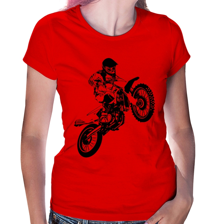 Baby Look Motocross Jump Laranja - Vermelha