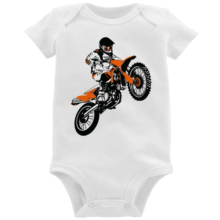 Body Bebê Motocross Jump Laranja