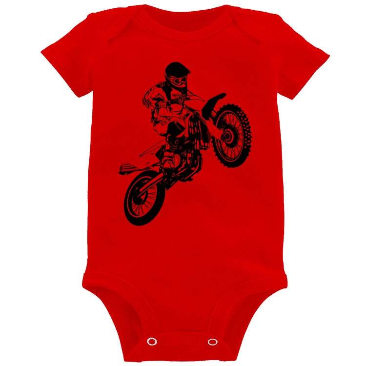 Body Bebê Motocross Jump Laranja - Vermelho