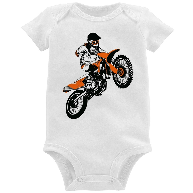 Body Bebê Motocross Jump Laranja