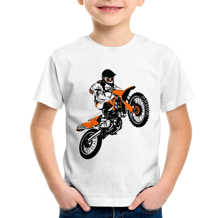 Camiseta Infantil Motocross Jump Laranja