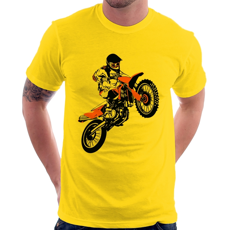 Camiseta Motocross Jump Laranja - Amarela