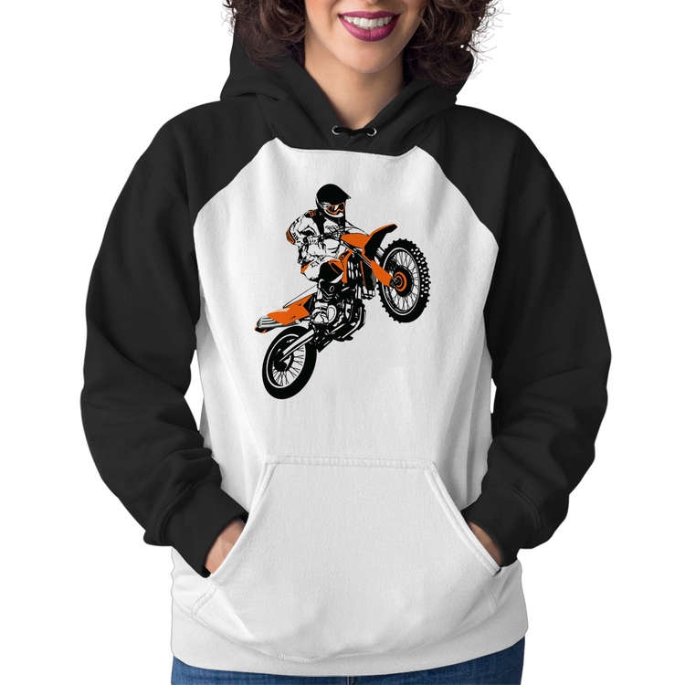 Moletom Feminino Motocross Jump Laranja