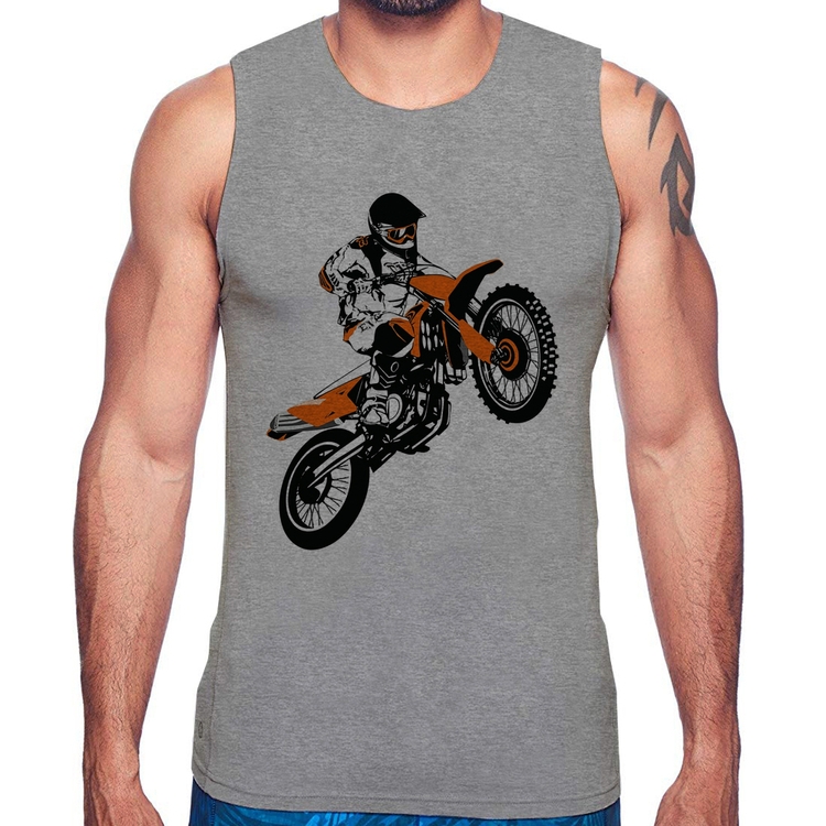 Regata Motocross Jump Laranja - Cinza