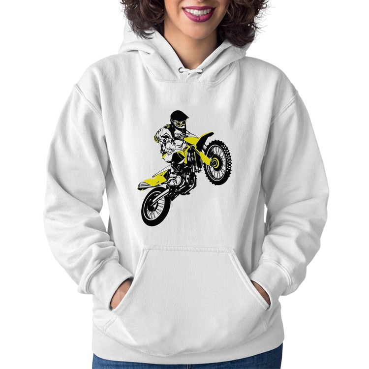 Moletom Feminino Motocross Jump - Branco