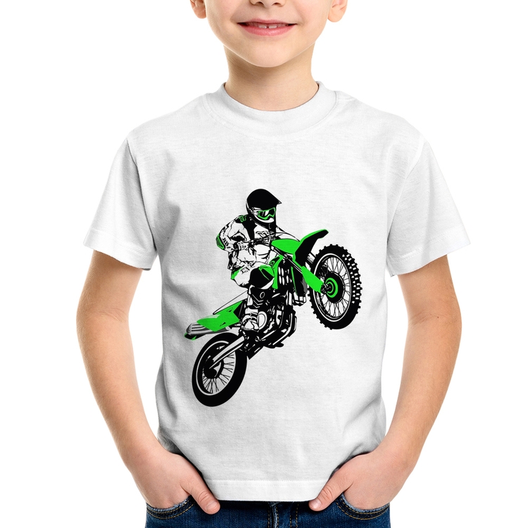Camiseta Infantil Motocross Jump Verde