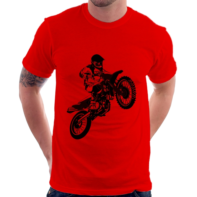 Camiseta Motocross Jump Verde - Vermelha