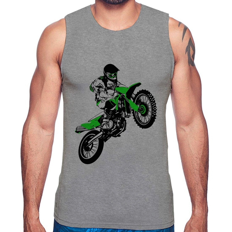 Regata Motocross Jump Verde - Cinza