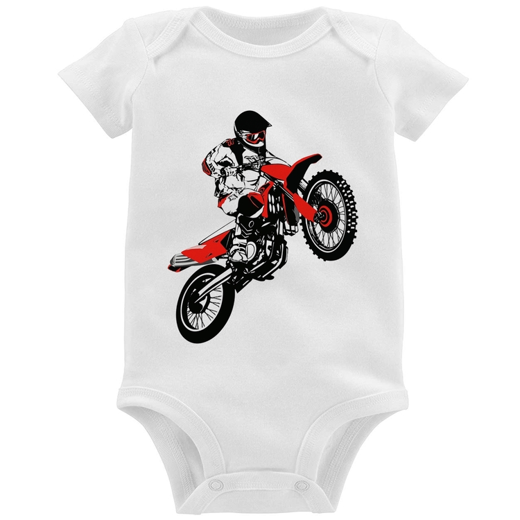 Body Bebê Motocross Jump Vermelha