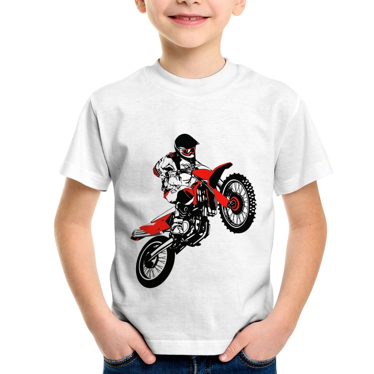 Camiseta Infantil Motocross Jump Vermelha