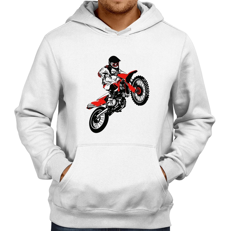 Moletom Motocross Jump Vermelha - Branco