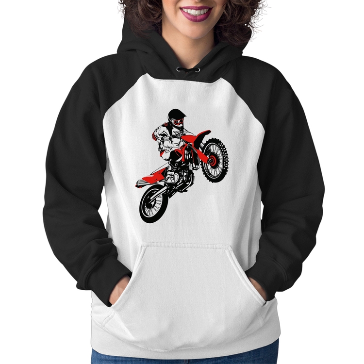 Moletom Feminino Motocross Jump Vermelha