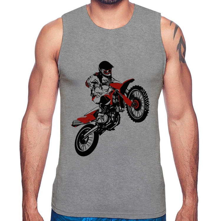 Regata Motocross Jump Vermelha - Cinza