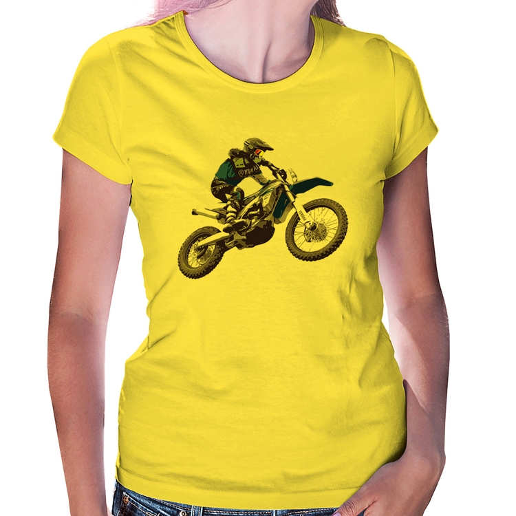 Baby Look Motocross Manobra Freestyle - Amarela