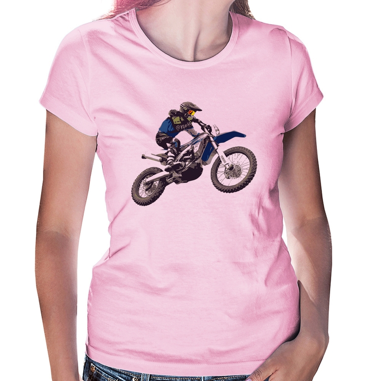Baby Look Motocross Manobra Freestyle - Rosa Bebê