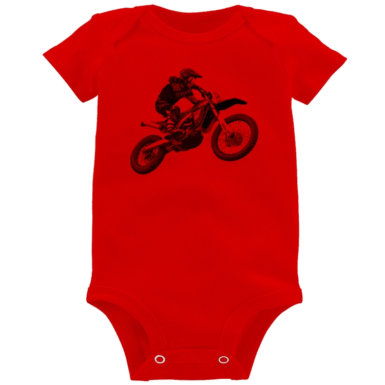 Body Bebê Motocross Manobra Freestyle - Vermelho