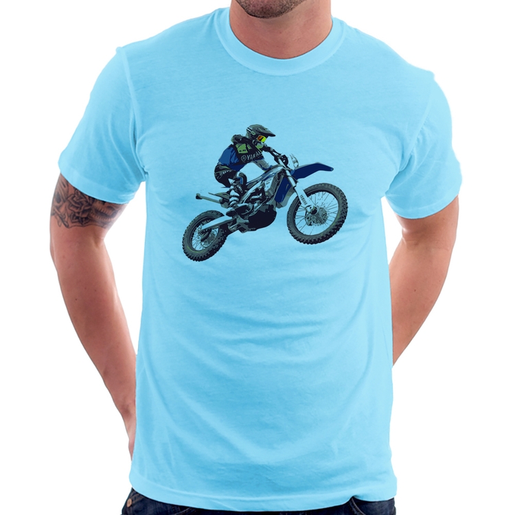 Camiseta Motocross Manobra Freestyle - Azul Bebê