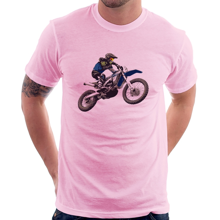 Camiseta Motocross Manobra Freestyle - Rosa Bebê