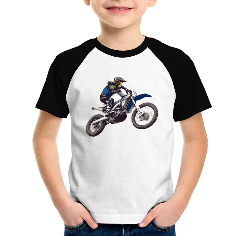 Camiseta Raglan Infantil Motocross Manobra Freestyle