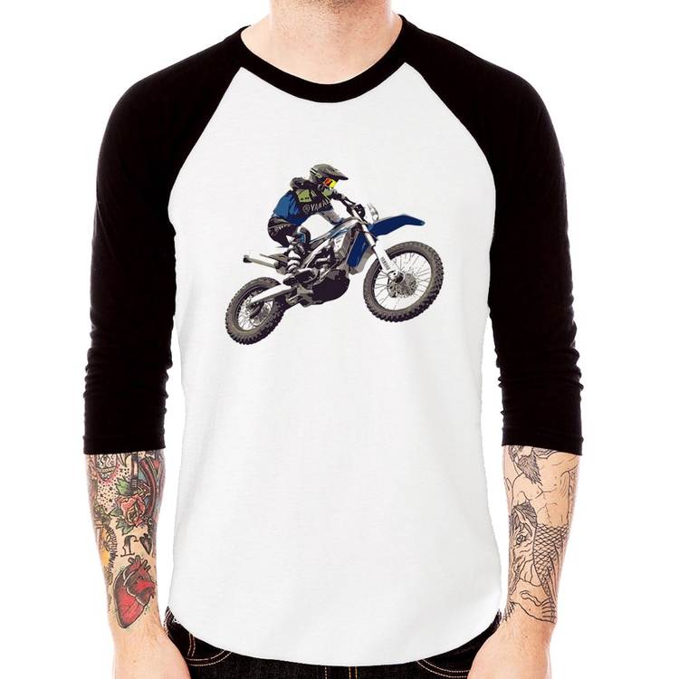 Camiseta Raglan Motocross Manobra Freestyle Manga 3/4