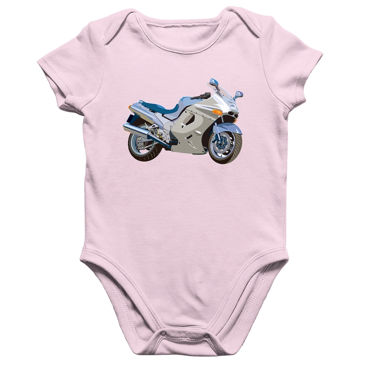 Body Bebê Algodão Motorcycle - Rosa Bebê