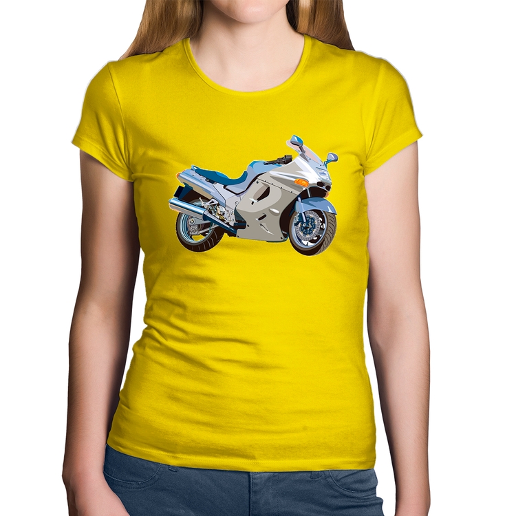 Baby Look Algodão Motorcycle - Amarela