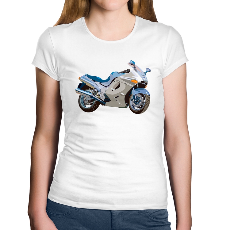 Baby Look Algodão Motorcycle - Branca