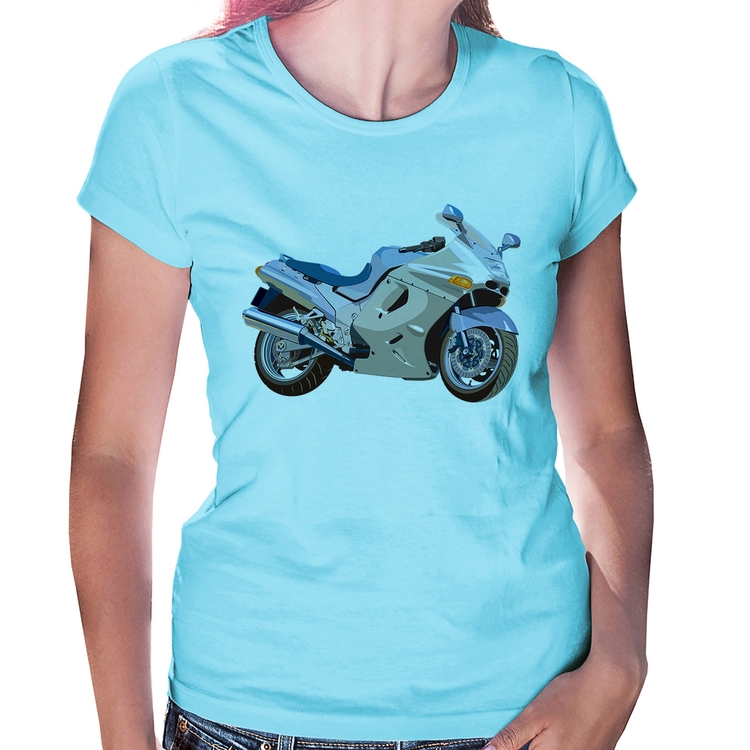 Baby Look Motorcycle - Azul Bebê