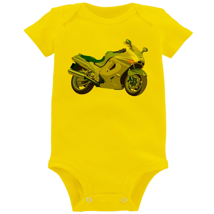 Body Bebê Motorcycle - Amarelo
