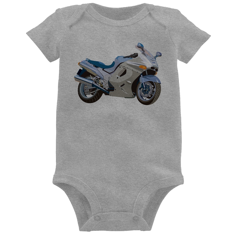 Body Bebê Motorcycle - Cinza